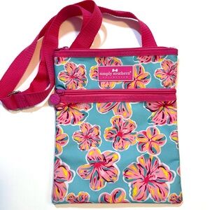 Simply Southern Hibiscus Floral Hawaiian Print Crossbody Bag Travel Summer